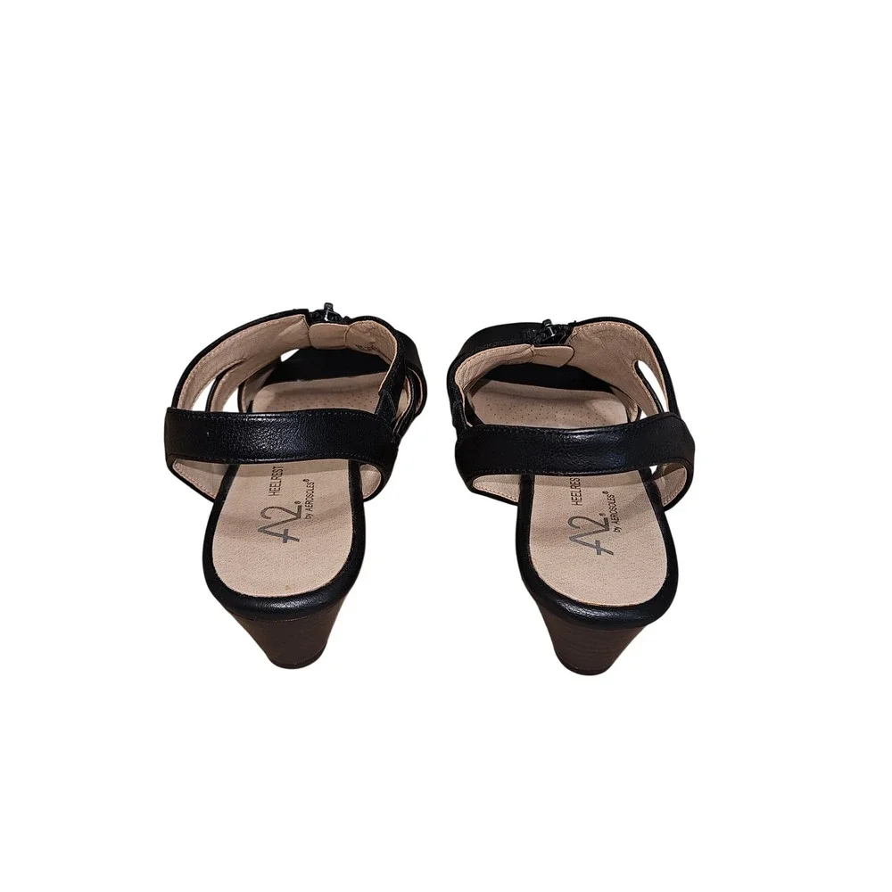 A2 by Aerosoles‎ Black Wedge Sandals Women 8